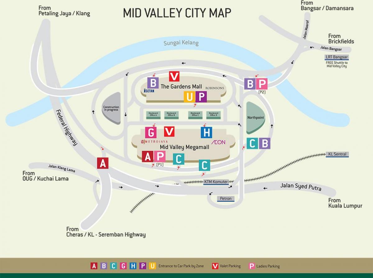 Peta pertengahan lembah mall