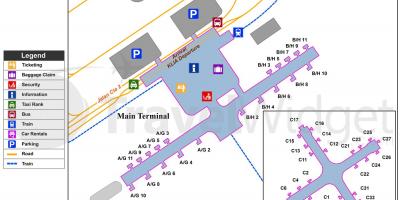 Kuala lumpur terbang terminal utama peta
